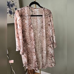 Maurices Snake Print Open Front Kimono